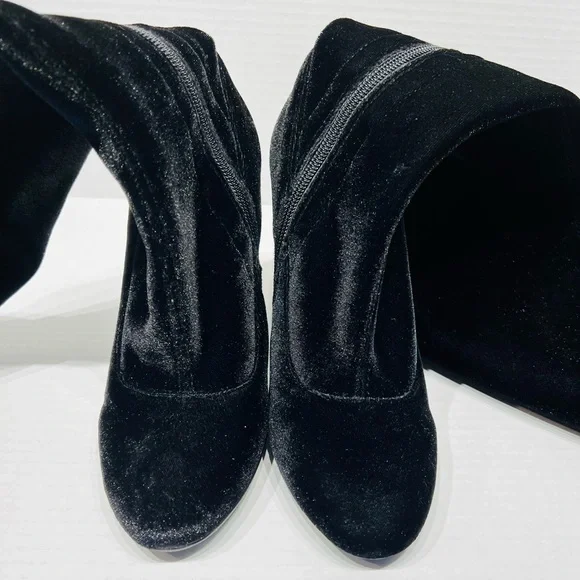 CARVELA WOLF BLACK by Kurt Geiger Zip Closure  Velvet Upper Size 37 - Picture 11 of 16